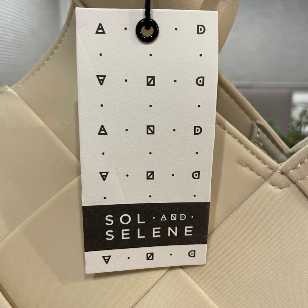 SOL & SELENE “Resilience” Woven Neoprene Tote Bag ~ Cream ~ NWT - Picture 10 of 11